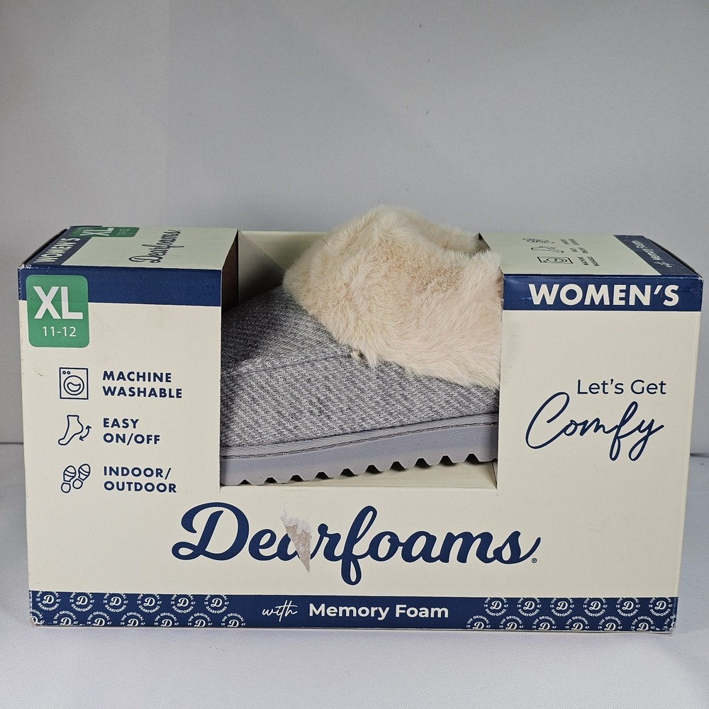 New Dearfoams Light Heather Grey Slippers XL Women's 11-12